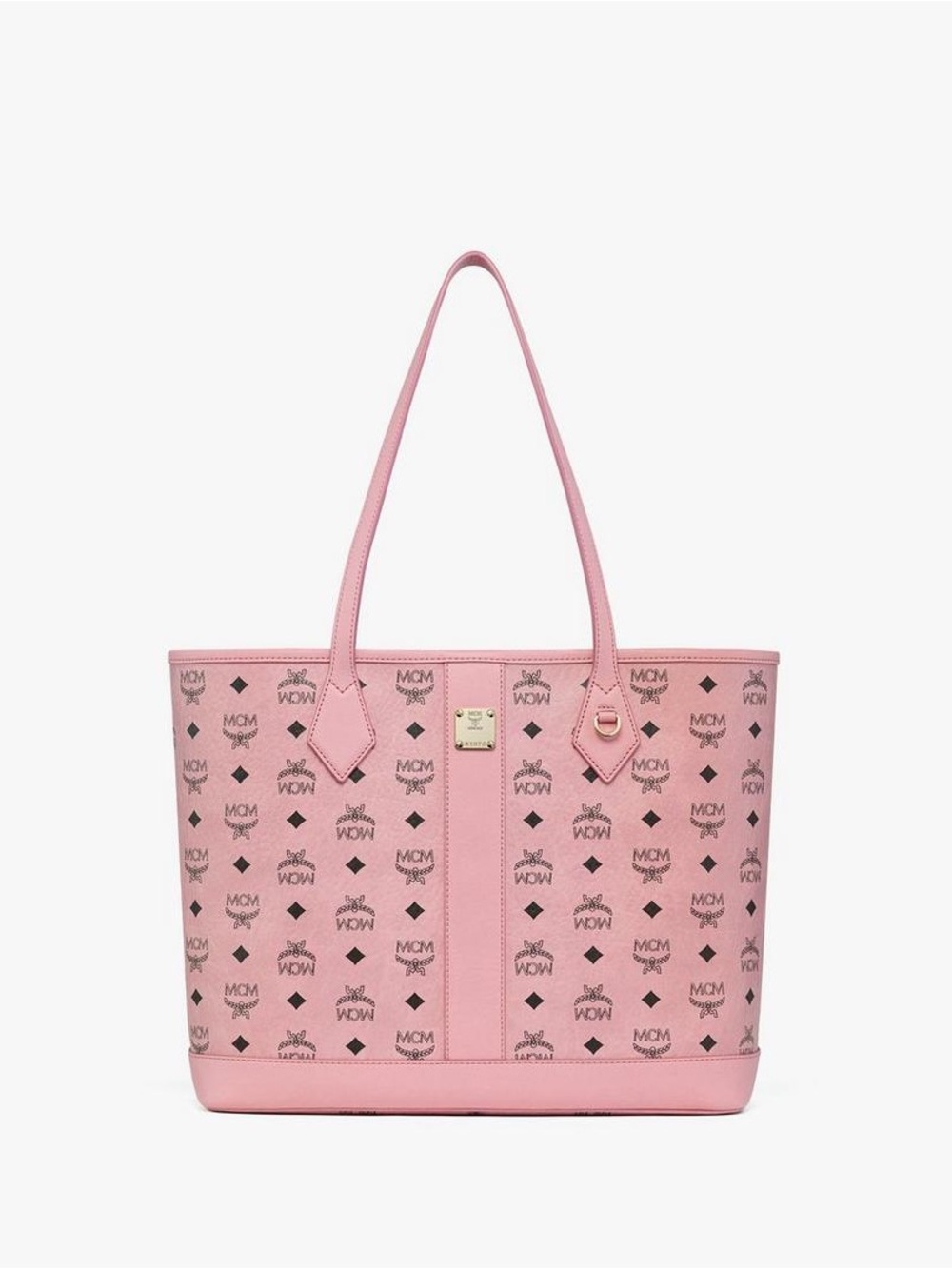 MCM New Liz Shopper Purse Handbag Tote In Visetos Light Pink Medium NWT